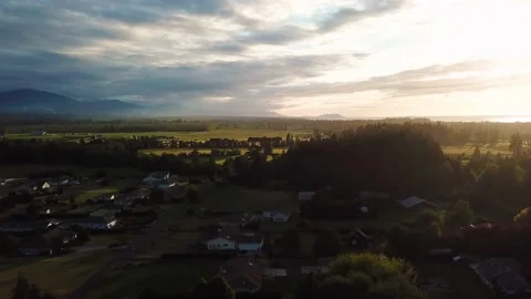 Sequim 1 | Olympic National Park | Peninsula | Sunset | 4K Drone Footage Stock Footage 209424347