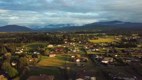 Sequim 2 | Olympic National Park | Peninsula | Sunset | 4K Drone Footage Stock Footage 209424415