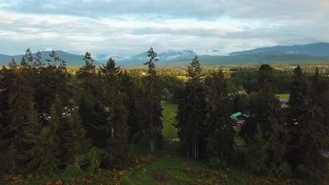 Sequim 5 | Olympic National Park | Peninsula | Sunset | 4K Drone Footage Stock Footage 209404193