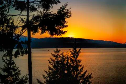 Sequim Bay Sunset Foto stock