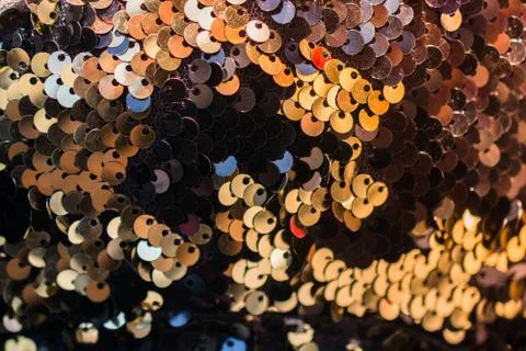 Sequin abstract sequence fabric  Textile Glitter Background. Stock Photos
