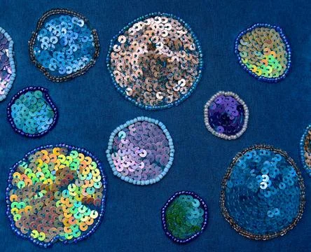 Sequin and bead circles Stock Photos