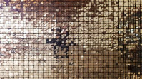 Sequin background. Silver square sparkles shimmering in the sun, reflecting t Stock Photos