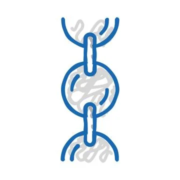 Sequin chain icon doodle illustration Stock Illustration