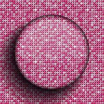 Sequin circle. Pink sequin background. Eps 10. Stock Illustration