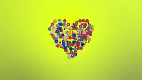 Sequin Heart Loop, Stop Motion Animation Stock Footage
