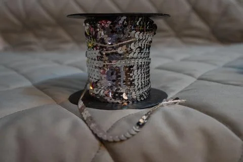 Sequin tape roll Stock Photos