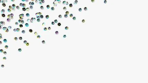 Sequins background. Holographic sequin. 3d rainbow rhinestones. Embroidery. Stock-Illustration