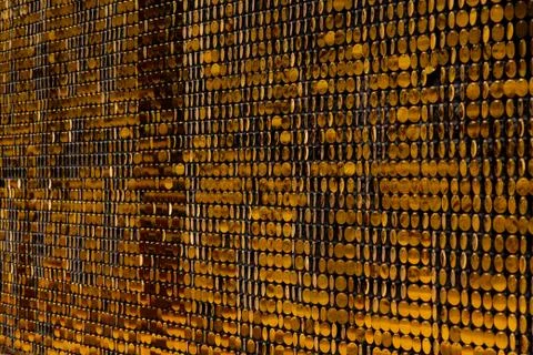 Sequins reflective background. golden Sequins, Sparkling, Stock Photos