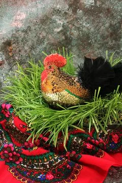 Sequins rooster Foto stock