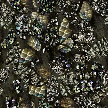 Sequins. Seamless pattern realistic bronze background with sequins イラスト素材