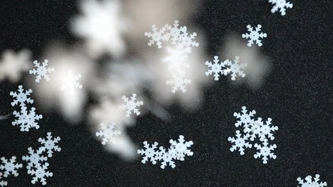 Sequins white snowflake falling on shiny background 스톡 동영상 121248376