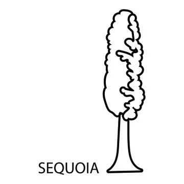 Sequoia icon, outline style Stock Illustration