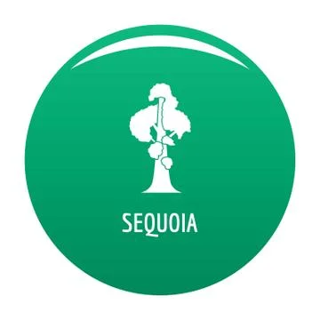 Sequoia icon vector green Stock Illustration