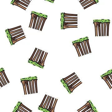 Sequoia national park vector seamless pattern Stock Illustration