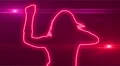 ser-1 - neon outlined gogo dancer silhouette in red with lens flares HD Footage