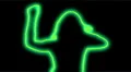 ser-1 - neon outlined gogo dancer silhouette in green with light rays HD Footage