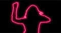 ser-1 - neon outlined gogo dancer silhouette in red with light rays HD Footage