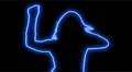 ser-1 - neon outlined gogo dancer silhouette in blue HD Footage