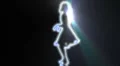 ser-10 - neon outlined gogo dancer silhouette in blue with light rays HD Footage