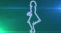 ser-10 - neon outlined gogo dancer silhouette in blue with lens flares HD Footage