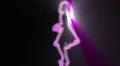 ser-10 - neon outlined gogo dancer silhouette in pink with light rays HD Footage