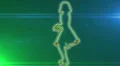 ser-10 - neon outlined gogo dancer silhouette in green with lens flares HD Footage