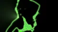 ser-11 - neon outlined gogo dancer silhouette in green with light rays HD Footage