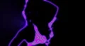 ser-11 - neon outlined gogo dancer silhouette in pink with light rays HD Footage