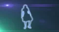 ser-12 - neon outlined gogo dancer silhouette in blue with lens flares HD Footage