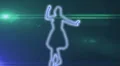 ser-13 - neon outlined gogo dancer silhouette in blue with lens flares HD Footage