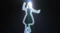 ser-13 - neon outlined gogo dancer silhouette in blue with light rays HD Footage