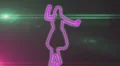ser-13 - neon outlined gogo dancer silhouette in pink with lens flares HD Footage