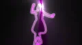 ser-13 - neon outlined gogo dancer silhouette in pink with light rays HD Footage
