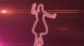ser-13 - neon outlined gogo dancer silhouette in red with lens flares HD Footage
