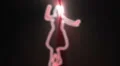 ser-13 - neon outlined gogo dancer silhouette in red with light rays HD Footage