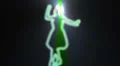 ser-13 - neon outlined gogo dancer silhouette in green with light rays HD Footage