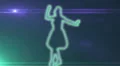 ser-13 - neon outlined gogo dancer silhouette in green with lens flares HD Footage