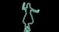 ser-13 - neon outlined gogo dancer silhouette in green HD Footage