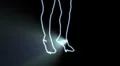 ser-14 - neon outlined gogo dancer silhouette in blue with light rays HD Footage