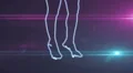 ser-14 - neon outlined gogo dancer silhouette in blue with lens flares HD Footage