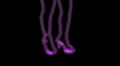 ser-14 - neon outlined gogo dancer silhouette in pink HD Footage