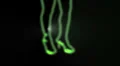 ser-14 - neon outlined gogo dancer silhouette in green with lightrays HD Footage