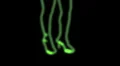 ser-14 - neon outlined gogo dancer silhouette in green HD Footage