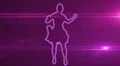 ser-15 - neon outlined gogo dancer silhouette in pink with lens flares HD Footage