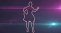 ser-15 - neon outlined gogo dancer silhouette in red with lens flares HD Footage