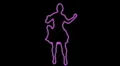 ser-15 - neon outlined gogo dancer silhouette in pink with lightrays HD Footage