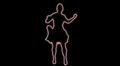 ser-15 - neon outlined gogo dancer silhouette in red with lightrays HD Footage