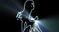 ser-16 - neon outlined gogo dancer silhouette in blue with lightrays HD Footage