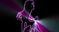 ser-16 - neon outlined gogo dancer silhouette in pink with lightrays HD Footage